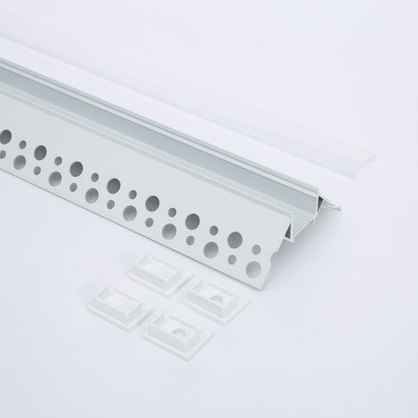 Aluminiumprofil Gipseinbau Ecke Arista für LED Streifen bis 15 mm Weiß 2 m Weiß transluzent (1/4)