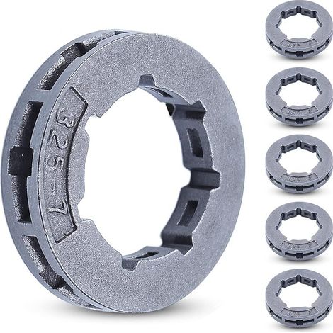 Lot de 6 Pignon de Jante.325'' 7 Dents pour STIHL 021 024 025 028 MS 250, Husqvarna 141 345 350 359 Tronçonneuse et Plus de Modèles, Roue à Chaîne à Anneau Universel 325 Bague Pignon (1/5)