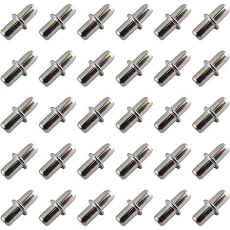 Lot de 40 support d'étagère 5 mm en nickel plaqué – Support d'étagère – Support de planche pour Meubles, Armoires,5 x 15mm