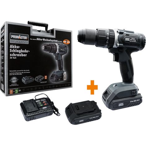Primaster Akku-Schlagbohrschrauber-Set 20V Akkuschrauber Bohrschrauber Koffer (1/3)