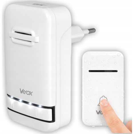 Sonnette sans fil Vayox VA0240 110-240 V avec bouton cinétique (1/5)