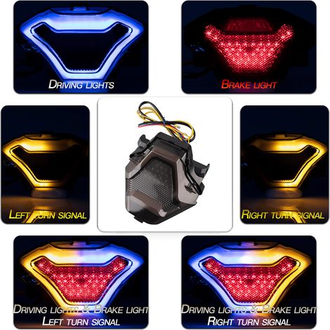 Luce posteriore a LED con indicatori di direzione per moto Yamaha - Compatibile con YZF R3, MT-07, ecc.