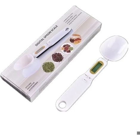 Cuillère doseuse numérique haute précision 500 g/0,1 g, accessoire de cuisine et de barbecue, plateau en acier inoxydable, écran LCD, 4 unités, fonction de verrouillage, amovible pour un nettoyage fac (1/4)
