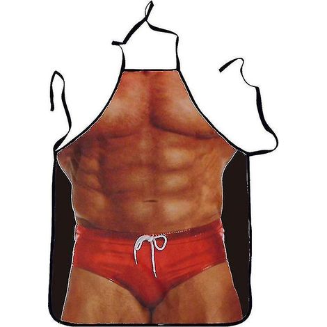 Tablier amusant - Tablier de cuisine/pâtisserie ajustable pour couple, motif homme musclé et femme sexy (1/5)