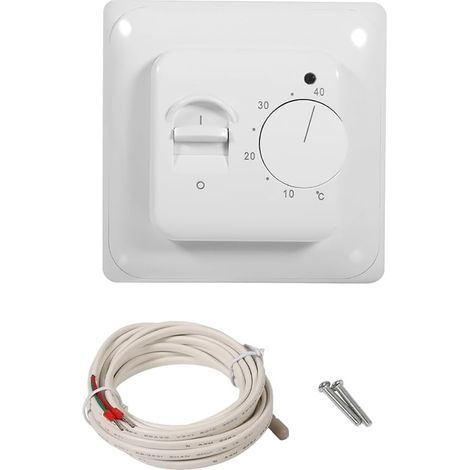 mechanischer Thermostat, Temperaturregelung 5–40 °C, Wandmontage, Fußbodenheizung, 220-V-LED-Schalter (1/5)