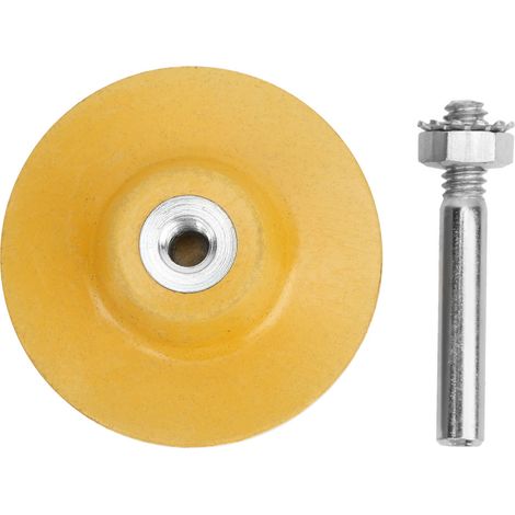 Disque brosse abrasif 2 pouces émeri-caoutchouc pour polissage meulage ébavurage dérouillage jaune (1/5)