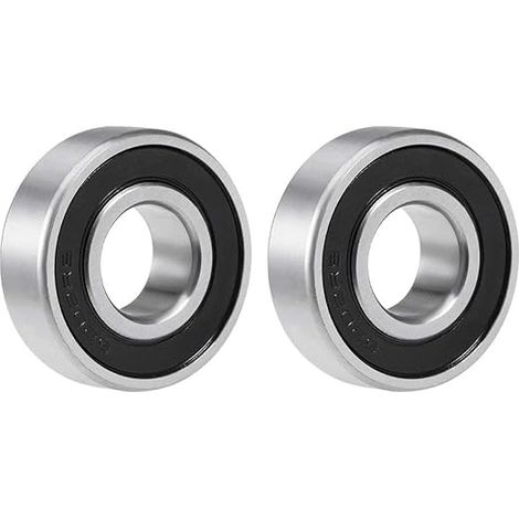 Lot de 2 roulements à billes, roulements à billes 6202-2rs en acier à rainure profonde scellés en caoutchouc double face 15 x 35 x 11 mm (1/4)