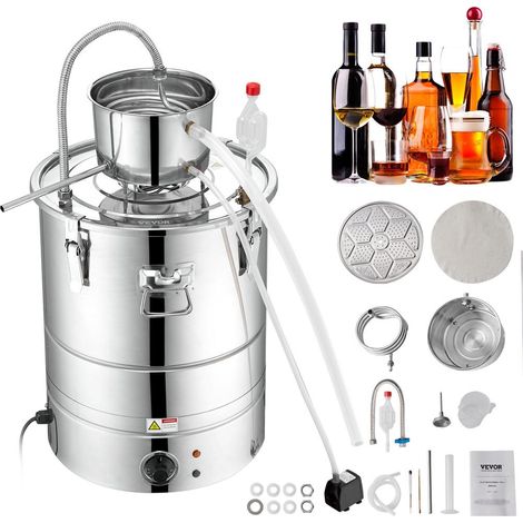 Facile à Utiliser Distillateur Alambic Électrique 30L 1800W Chaudière Inox pour Alcool Eau et Huiles Essentielles (1/5)