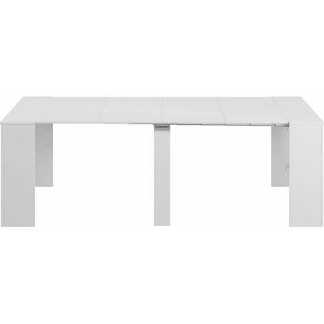 Table à manger extensible coloris Blanc - Profondeur 90 x Hauteur 78 x longueur 51-237 cm (1/5)