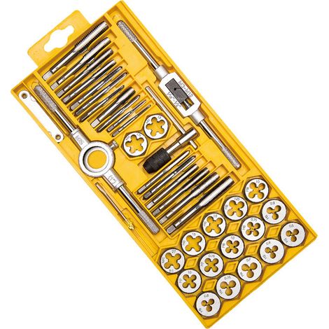 Jeu de 20 Tarauds et Filières Métriques M3-M12 en Acier Allié GCr15 - Kit de Taraudage et Filetage pour Métaux, Réparation de Filetages (1/5)