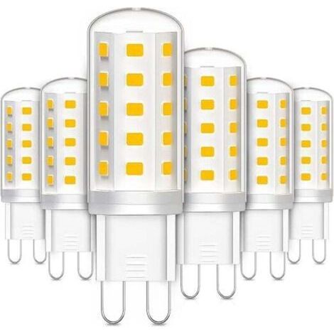 Lot de 6 , Ampoules LED G9, 3W Equivalent 30W Halogène Lampe, Blanc Chaud 2700K 380LM Sans Scintillement AC/DC 220-240V pour Chambre Salon Cuisine Jardin, Non Dimmable