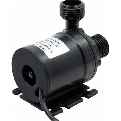 Pompe submersible 800 L/h 5 m CC 12 V, pompe amphibie pour bassins, aquariums, fontaines solaires et piscines, circulation d'eau (1/4)