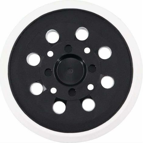 Plateau ponçage 125mm velcro 8 trous - Compatible Bosch PEX 300/400 AE - Blanc - Adhérence optimale