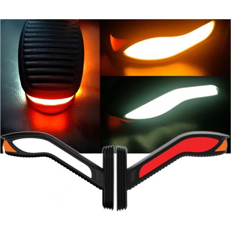 Lot de 2 cornes « Cobra » avec clignotant, effet néon, marqueurs latéraux, feux de gabarit pour camion/remorque, 19 cm