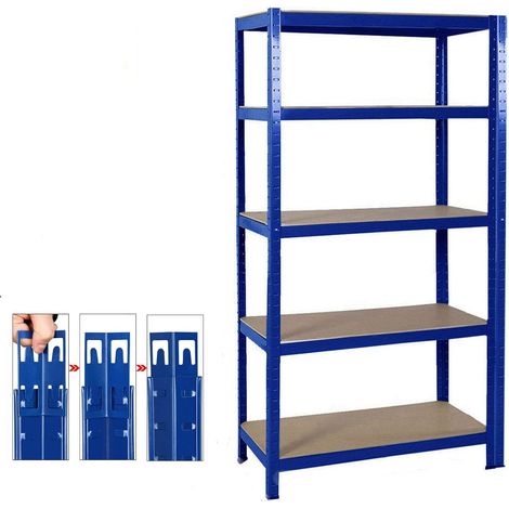 Rayonnages de rangement pour garage et sous-sol, rayonnages robustes à cinq couches, système de rangement avec étagères réglables, charge maximale 875 kg (175 kg par étage), 170 (1/5)