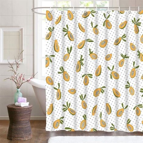 Duschvorhang - Papaya - Wasserdicht - Schimmelresistent - 180x180cm Mehrfarbig