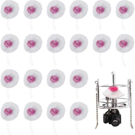 30 PCS Manchons de Lampe à Gaz Universels de Rechange pour Lampe à Gaz à Incandescence Manchons de Kérosène en Maille Légère avec Cordon pour Camping, Randonnée, Camping - Blanc et Rose (1/5)