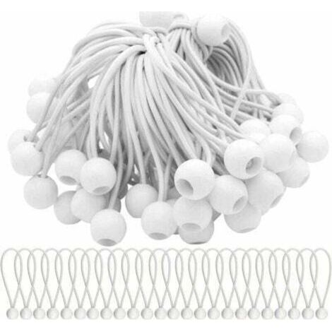 Aiperq Lot de40 Tendeur Elastique Cordons Élastiques avec Boules Sandow Elastique Boules Elastiques pour chapiteaux, tentes, bannières et bâches