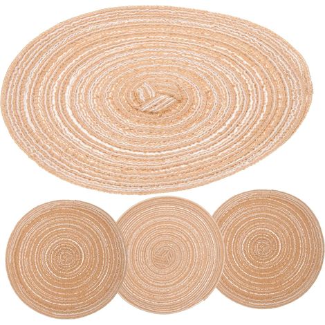 Lot de 4 dessous de plat, ronds, antidérapants, isolant thermique (1/5)