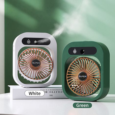 Ventilateur brumisateur de bureau, humidificateur portable rechargeable par USB avec 3 vitesses de ventilation, idéal pour le camping, la maison et le bureau. (1/4)