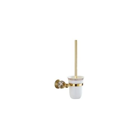 Porte-brosse de toilette en or avec sculpture sur le fond, fabriqué en Alliage de zinc de haute qualité avec surface plaquée or, porte-brosse de toilette au design élégant, accessoires de salle de