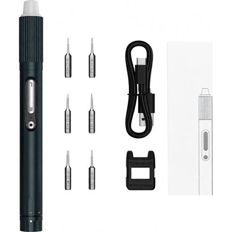 Tournevis USB JM-Y05 Mini tournevis électrique de haute précision avec 6 embouts S2 : cruciforme, Torx, entretoise, tri-aile et pentagonal. (1/5)