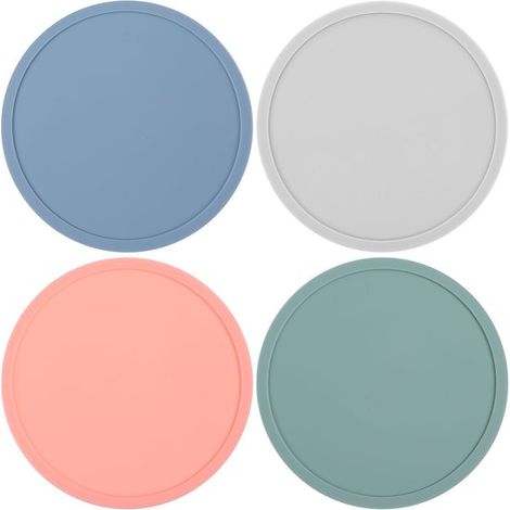 Un juego de 4 posavasos de silicona de colores，perfectos para bares，oficinas y como accesorio decorativo. Están hechos de silicona