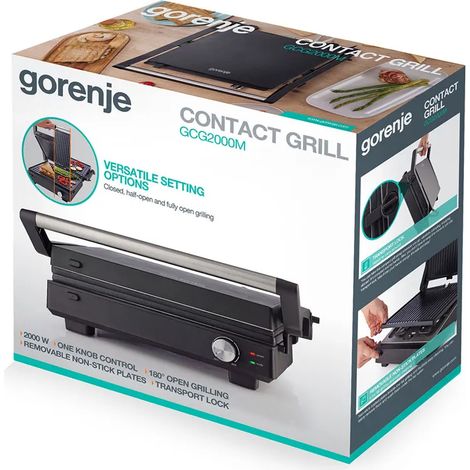 Parrilla eléctrica Gorenje gcg2000m placas antiadherentes extraíbles (1/3)