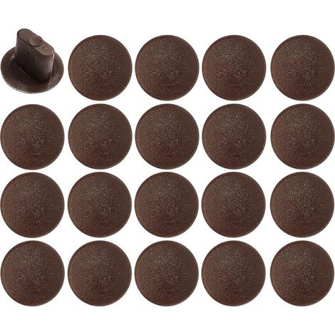 20 tappi di copertura rettangolari in plastica per fori di montaggio da 8 mm, protezione per mobili, marrone scuro (1/4)