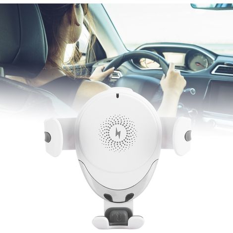 Support de Voiture à Induction 10W, Rotation 360°, Charge Rapide par Gravité, Blanc (1/5)