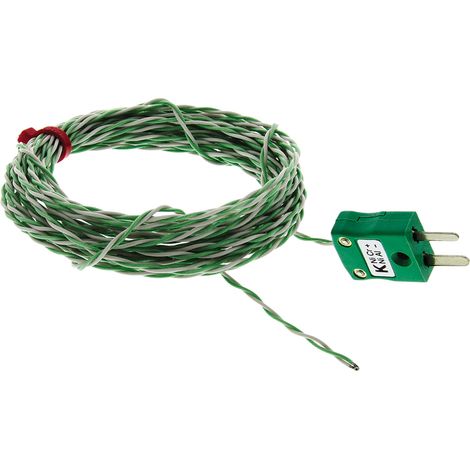 Thermocouple type K Ø 7/0.2mm, L 150mm, +250°C max à Fiche mâle miniature ( Prix pour 1 )
