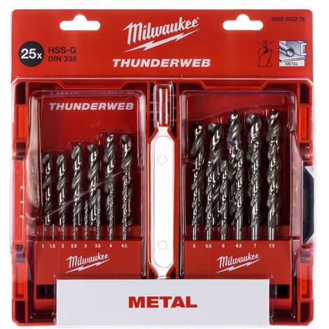 Milwaukee Juego Thunderweb Brocas para Acero 25 piezas (1/5)