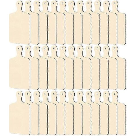 Lot de 36 mini planches à découper en bois avec poignée. plateau de service à fromage en bois brut. artisanat (1/5)