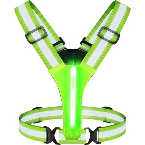 Wiederaufladbarree LED-Reflektorweste pour course à pied réglable Laufweste pour hommes (1/5)