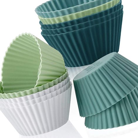 Moule à gâteau rond Morandi, coloris variés, moule à tartelettes aux œufs, moule à œufs vapeur pour aliments pour bébés, moule à muffins en silicone, lot de 12 moules à muffins en silicone (1/5)