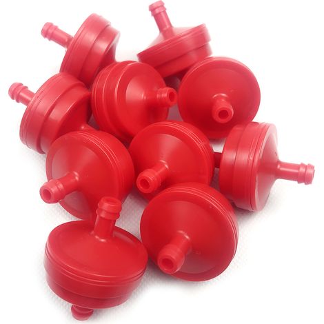 Filtre à carburant pour tondeuse à gazon, raccord en ligne 1/4 pouce, compatible avec les moteurs Briggs & Stratton modèles 298090, 4105, 298090S, 5018B, 5018H, 5018K — lot de 10 pièces (1/2)