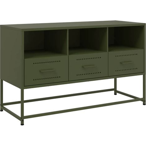 Maison Exclusive - TV-Schrank Olivgrün 100,5x39x60,5 cm Stahl