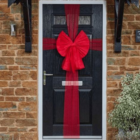 49 x 52cm Large Red Christmas Front Door Bow Decoration (1/2)