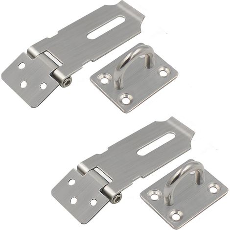 Cadenas en acier inoxydable avec loquet de sécurité, serrure pour porte, fenêtre, armoire et cage d'animal, 3 pouces (1/5)