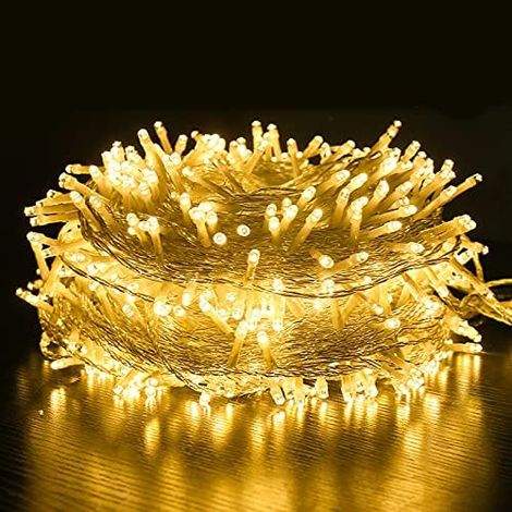 Guirlande lumineuse 100M 600LED, blanc chaud Lumière, 8 Modes d'Eclairage,Décoration pour intérieur et extérieur, Etanche IP44,Vacances Fête De Mariage Fée Guirlande Lumière (1/5)