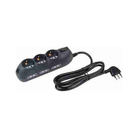 BTI3699GB Multipresa Slot9 - 6 prese 2P+T bipasso 10/16A e salvafulmine - grigia