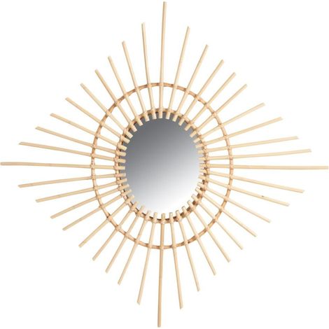 Miroir losange en rotin 60x60cm (1/2)