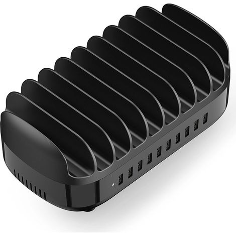 Orico DUK-10P-V1 Intelligente Ladestation 10 x USB-A - Schwarz (1/5)