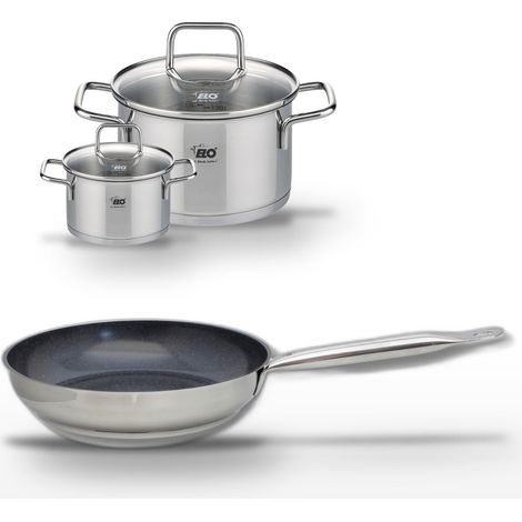 Lot Poêle 28cm et 2 Faitouts 12/20cm Elo Profi Therm Platinum (1/5)