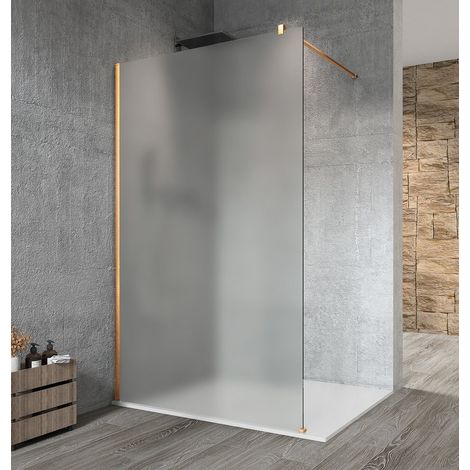 VARIO GOLD MATT Panneau de verre de douche monobloc, montage mural, verre mat, 800 mm (1/3)
