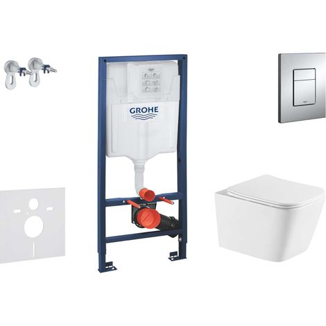 Grohe Rapid SL - Set de bâti-support, cuvette Arkas I et abattant softclose, plaque de déclenchement Skate Cosmopolitan, chrome SANI11BA1111