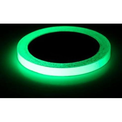 Ruban adhésif lumineux nocturne, film luminescent, autocollant de sol vert de signalisation, autocollant antidérapant photoluminescent pour escaliers, ruban fluorescent réfléchissant (1/2)