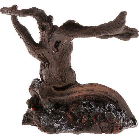 Poisson décoratif pour aquarium, tronc d'arbre, grotte, maison, racine en résine, ornement en bois flotté (1/4)