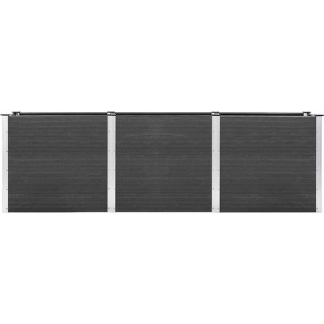 Jardinière, Pot de Fleurs d'extérieur, de jardin Gris 300x50x91 cm WPC OIB5415E (1/5)