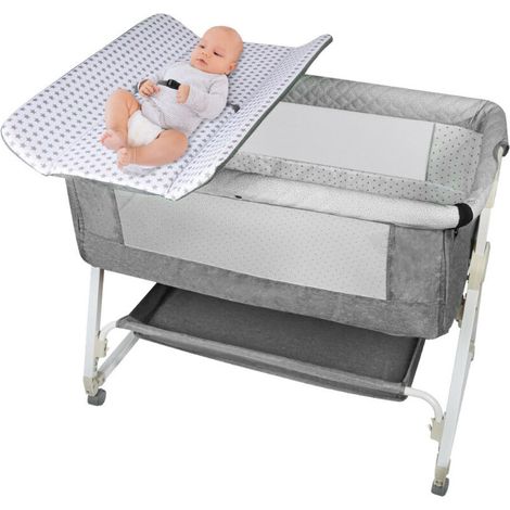 Lit Bébé Berceau Cododo pour Bébé 0-36 Mois - Hauteur Réglable - Matelas Inclus (1/5)